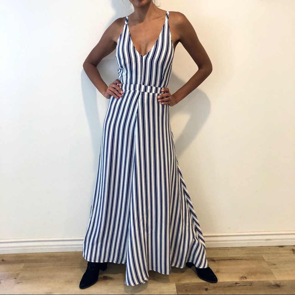 Reformation Blue Striped Maxi Dress